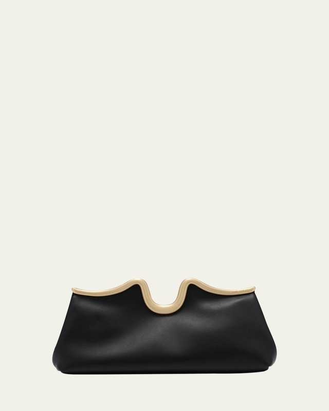 Valma Sculptural Leather Clutch Bag